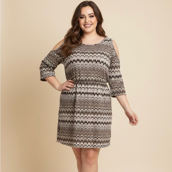 Bluheaven Dresses & Skirts - Chic Chevron Long Sleeve Dress